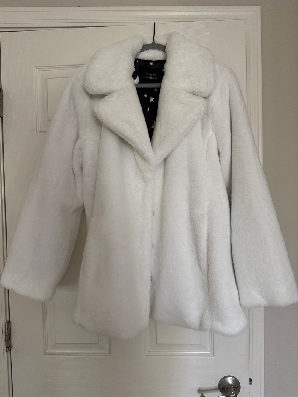 Avec Les Filles Plush White Teddy Jacket
